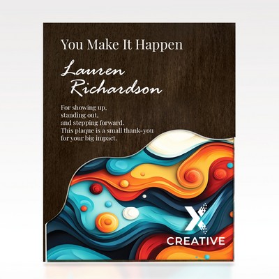 Plaque Wave Puzzle - Customizable Acrylic Wood Award 9x12