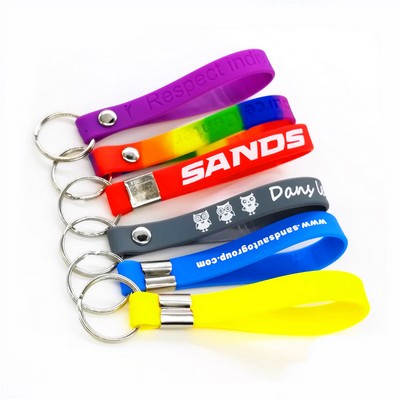 1/2" Silicone Wristband Keychain
